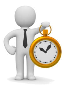 Bankruptcy Trustee holding a large Clock How long does bankruptcy last in Ontario?